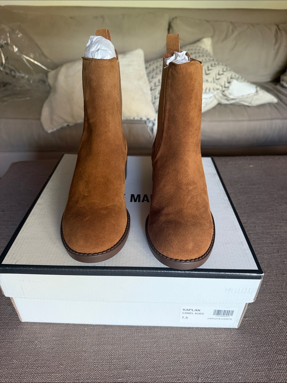 Steve Madden Suede Ankle Booties in Tan